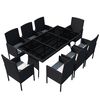 vidaXL Set comedor de jard&iacute;n 9 piezas y cojines rat&aacute;n sint&eacute;tico negro