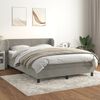 vidaXL Cama box spring con colch&oacute;n terciopelo gris claro 140x200 cm