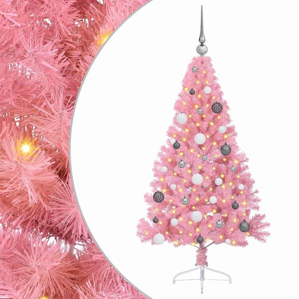 vidaXL &Aacute;rbol de Navidad Artificial Preiluminado Rosa 150 cm PVC