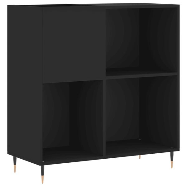 vidaXL Mueble para discos madera contrachapada negro 84,5x38x89 cm