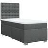 vidaXL Cama box spring con colch&oacute;n tela gris oscuro 90x200 cm