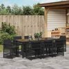 vidaXL Conjunto de Comedor de Jard&iacute;n 9 pcs Negro rat&aacute;n sint&eacute;tico