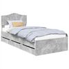 vidaXL Estructura de cama Gris Concreto 90 x 200 cm Madera Ingenieril