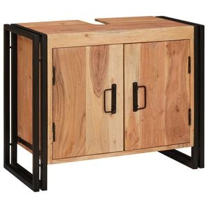 vidaXL Mueble de lavabo Marr&oacute;n 71 x 33 x 58 cm Madera de Acacia S&oacute;lida