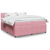 vidaXL Cama box spring con colch&oacute;n terciopelo rosa 200x200 cm