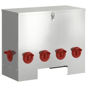 vidaXL Comedero para pollos Plateado 60,5 x 29 x 51 cm 25 kg