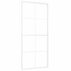 vidaXL Puerta corredera ESG vidrio y aluminio blanca 90x205 cm