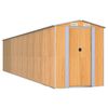 vidaXL Cobertizo jard&iacute;n acero galvanizado marr&oacute;n claro 192x855x223 cm