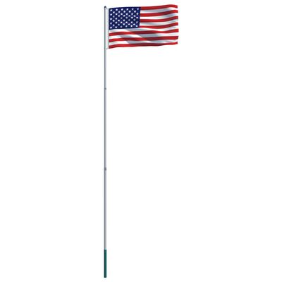 vidaXL Bandera de Estados Unidos y mástil de aluminio 6 m