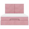 vidaXL Estructura cama otomana colchones terciopelo rosa 140x200cm