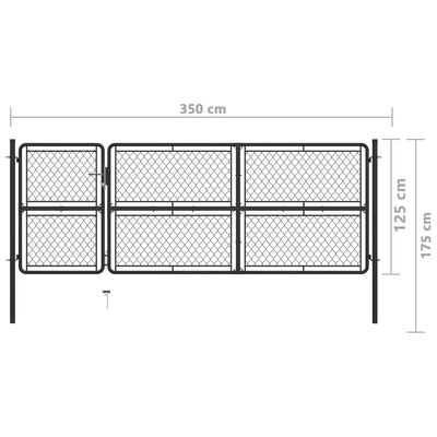 vidaXL Puerta de jardín de acero gris antracita 125x350 cm