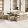 vidaXL Conjunto de sofá de jardín con cojín 9 pcs Beige y Crema