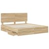 vidaXL Estructura de cama Roble Sonoma 180 x 200 cm Madera Ingenieril