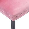 vidaXL Sillas de comedor 2 unidades terciopelo rosa