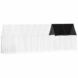 vidaXL Jaula para pollos 2 pcs Plateado 600 x 100 x 210 cm
