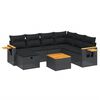 vidaXL Set de sof&aacute;s de jard&iacute;n 8 piezas y cojines rat&aacute;n sint&eacute;tico negro
