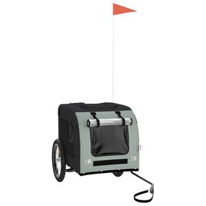 vidaXL Remolque bicicleta para mascotas hierro tela Oxford negro gris