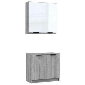 vidaXL Set de muebles de ba&ntilde;o 2 pzas madera de ingenier&iacute;a gris sonoma