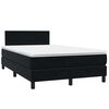 vidaXL Cama box spring con colch&oacute;n y LED terciopelo negro 120x210 cm