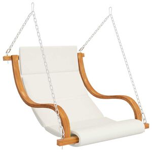 vidaXL Silla columpio sin estructura con coj&iacute;n madera curvada