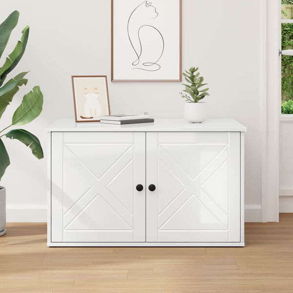 vidaXL Casa para Gatos Brillante 85 x 55 x 50 cm Madera de ingenier&iacute;a