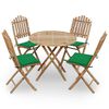 vidaXL Set de comedor exterior plegable 5 piezas con cojines bamb&uacute;