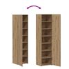 vidaXL Aparador alto 2 pcs Roble artesanal 45 x 42,5 x 185 cm