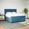 vidaXL Cama box spring con colch&oacute;n terciopelo azul 180x200 cm