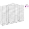 vidaXL Cestas de gaviones 12 uds forma de arco hierro 300x50x200/220cm