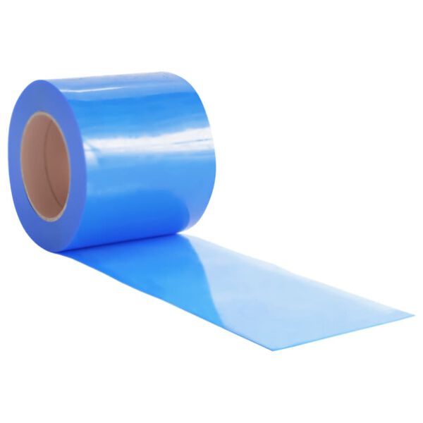 vidaXL Tira de cortina para puertas PVC azul 200x1,6 mm 10 m