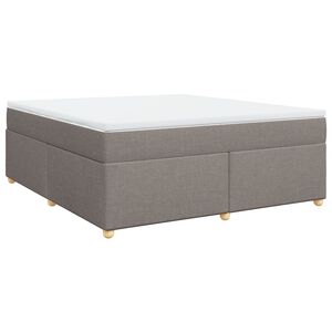 vidaXL Cama box spring con colch&oacute;n tela gris taupe 180x200 cm