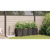 vidaXL Macetero de Jard&iacute;n 4 pcs Marr&oacute;n Pl&aacute;stico
