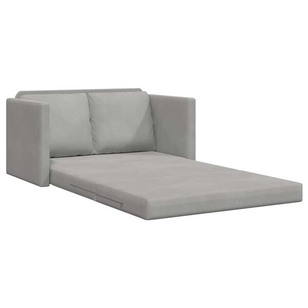 vidaXL Sof&aacute; cama de suelo 2 en 1 terciopelo gris claro 122x204x55 cm