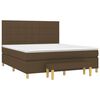 vidaXL Cama box spring con colch&oacute;n tela marr&oacute;n oscuro 180x200 cm