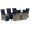 vidaXL Juego de mesa y sillas 7 uds. Gris Rat&aacute;n sint&eacute;tico