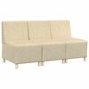 vidaXL Unidad de Sof&aacute; Modular sin Brazos 3 uds. Crema tela