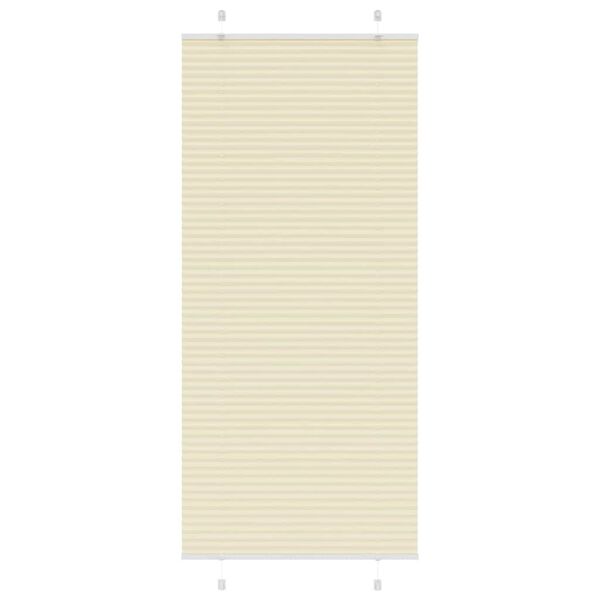 vidaXL Estor Plisado crema 90x200 cm Tela Ancho 89,4 cm Poli&eacute;ster