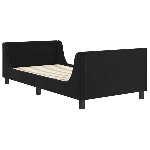 vidaXL Cama para niños con cabecero Negro 80 x 200 cm Terciopelo