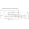 vidaXL Estructura cama sin colch&oacute;n con estribo metal blanco 193x203 cm
