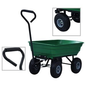 vidaXL Carrito de mano basculante para jard&iacute;n 300 kg 75 L verde