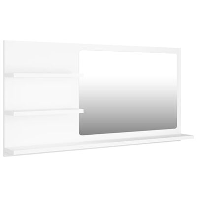 vidaXL Espejo de baño madera contrachapada blanco 90x10,5x45 cm