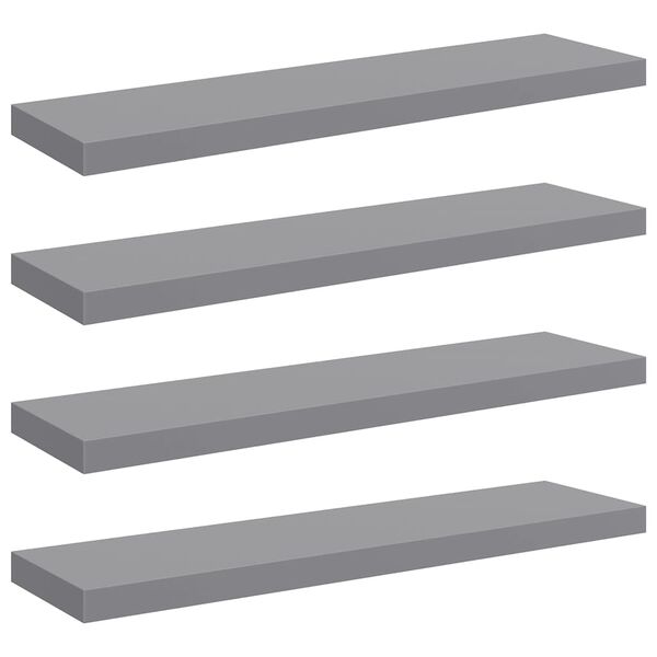 vidaXL Estantes flotantes de pared 4 uds MDF gris 90x23,5x3,8 cm