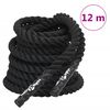 vidaXL Cuerda de batalla negra 12 m 9 kg poli&eacute;ster