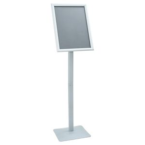 vidaXL Soporte de cartel pedestal Plateado 32,5 x 27 x 126 cm