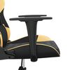 vidaXL Silla gaming de masaje cuero sintético negro y dorado