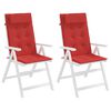 vidaXL Cojines de silla con respaldo alto 2 uds tela Oxford rojo