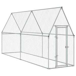 vidaXL Jaula para gallinas acero galvanizado plateado 400x100x190 cm