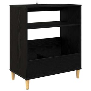 vidaXL Soporte para tocadiscos Roble Negro 71 x 39,5 x 83 cm