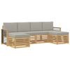 vidaXL Conjunto de sof&aacute;s de exterior 6 uds. Blanco y Gris Claro