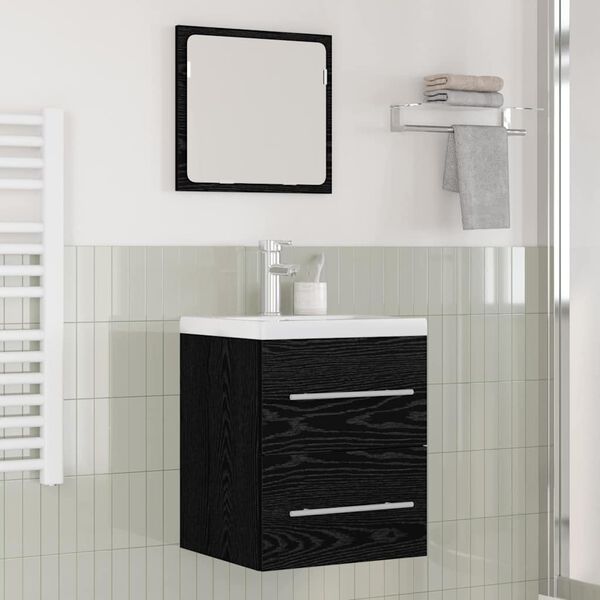 vidaXL Gabinete de Lavabo para Ba&ntilde;o con caj&oacute;n Negro 42 x 39 x 52 cm